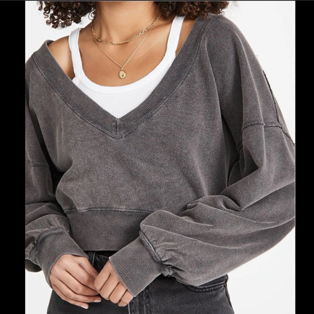 Free People Dark Gray Sweatshirt